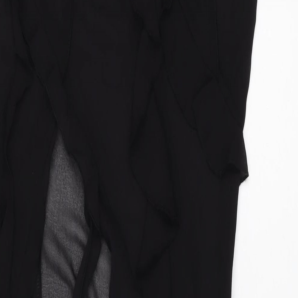 Bershka Womens Black Polyester Basic Blouse Size M V-Neck