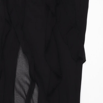 Bershka Womens Black Polyester Basic Blouse Size M V-Neck