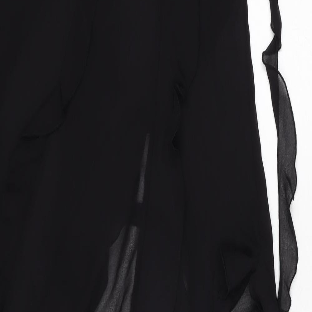 Bershka Womens Black Polyester Basic Blouse Size M V-Neck