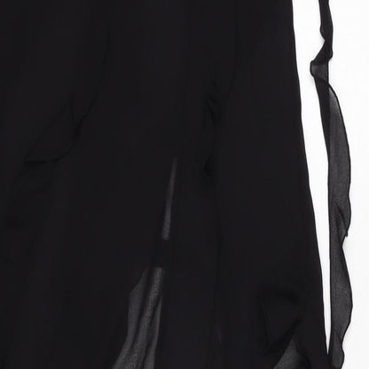 Bershka Womens Black Polyester Basic Blouse Size M V-Neck