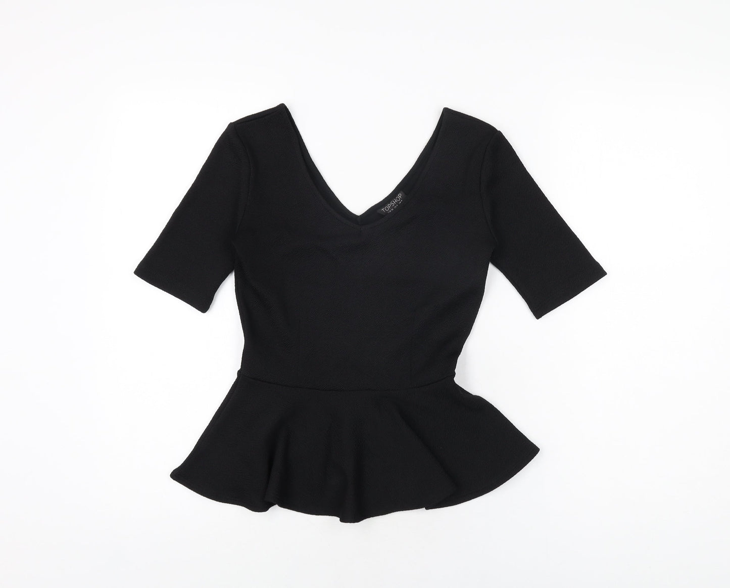 Womens UK Size 8 Topshop Black Basic T-Shirt