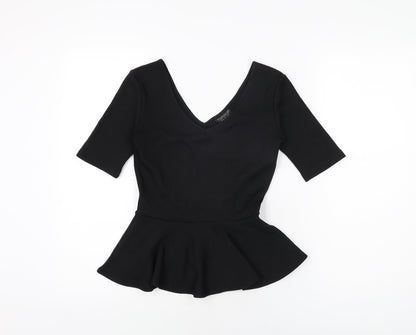 Womens UK Size 8 Topshop Black Basic T-Shirt