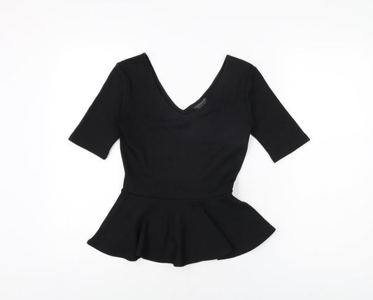 Womens UK Size 8 Topshop Black Basic T-Shirt