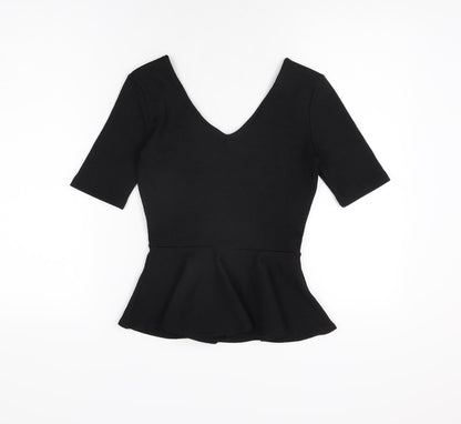 Womens UK Size 8 Topshop Black Basic T-Shirt