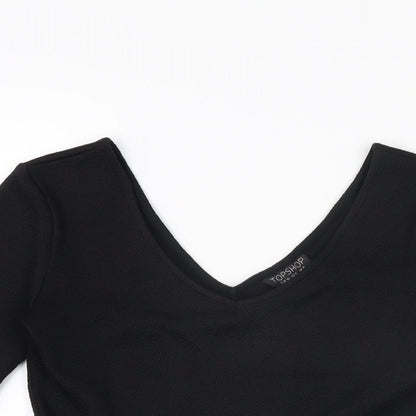 Womens UK Size 8 Topshop Black Basic T-Shirt