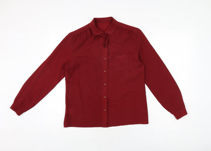 Womens UK Size 12 St Michael Red Basic Button-Up
