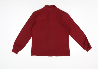 Womens UK Size 12 St Michael Red Basic Button-Up
