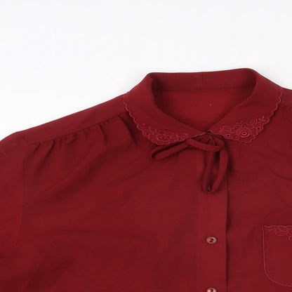 Womens UK Size 12 St Michael Red Basic Button-Up