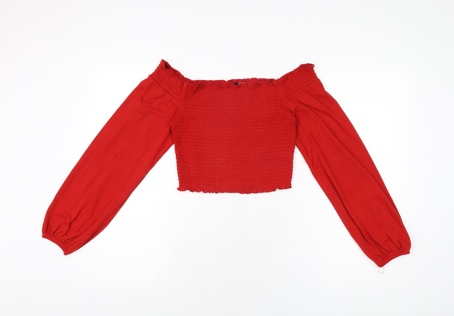 Womens UK Size M H&M Red Basic T-Shirt