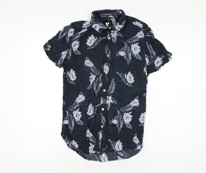 Womens UK Size M Very Blue Basic Button-Up