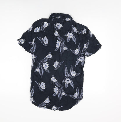 Womens UK Size M Very Blue Basic Button-Up
