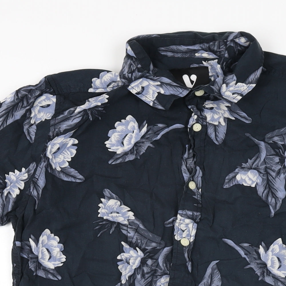 Womens UK Size M Very Blue Basic Button-Up