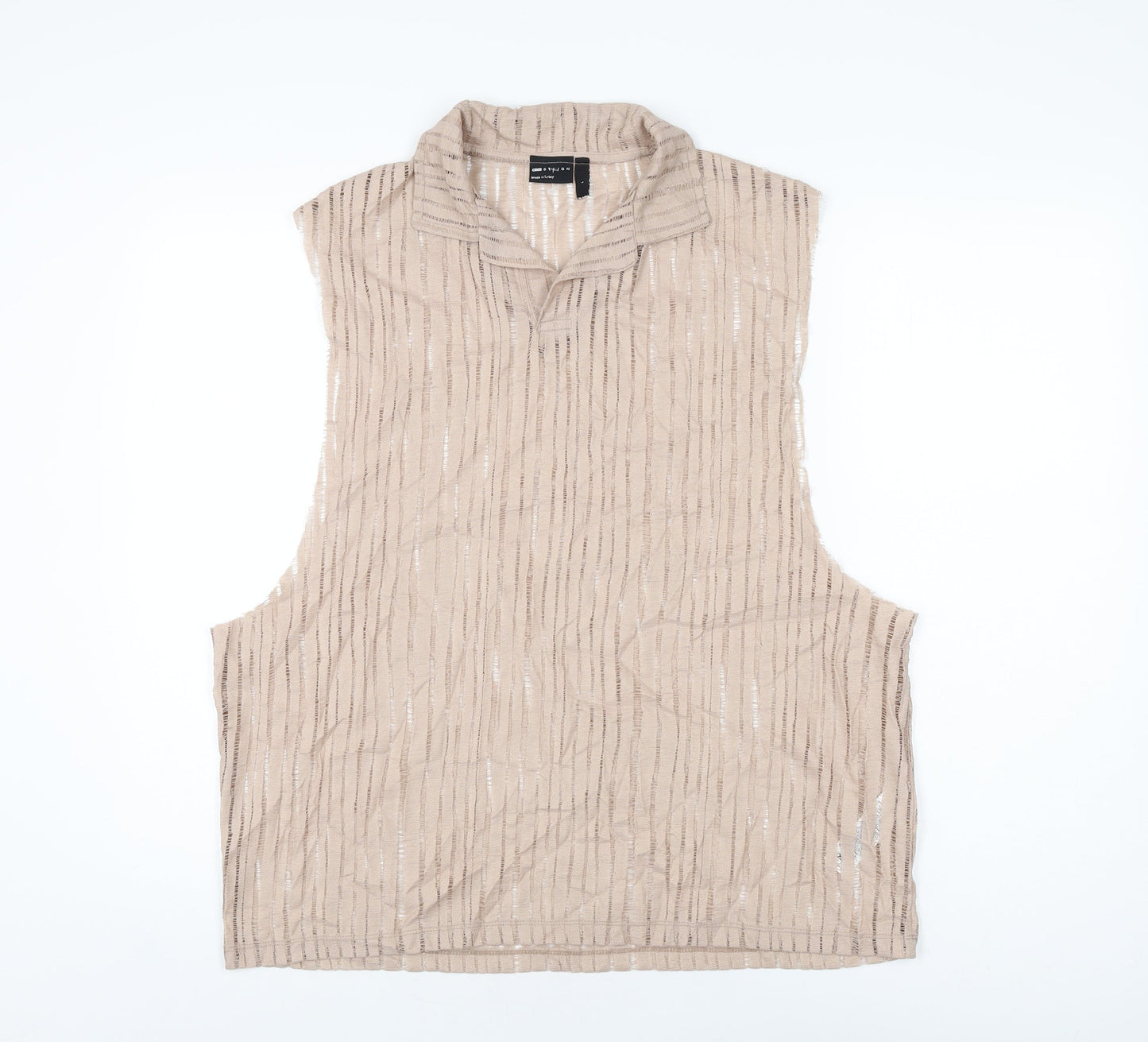 Womens UK Size L ASOS Beige Basic T-Shirt