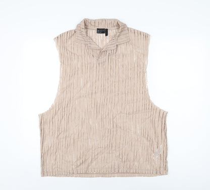 Womens UK Size L ASOS Beige Basic T-Shirt
