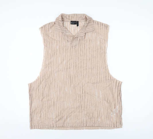 Womens UK Size L ASOS Beige Basic T-Shirt