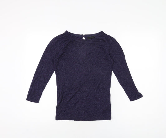 Womens UK Size 10 Topshop Purple Basic T-Shirt