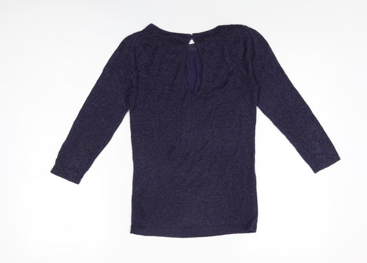Womens UK Size 10 Topshop Purple Basic T-Shirt