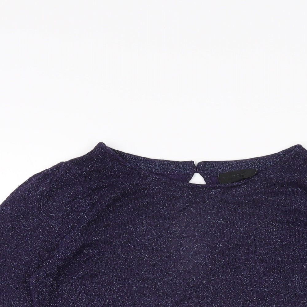 Womens UK Size 10 Topshop Purple Basic T-Shirt