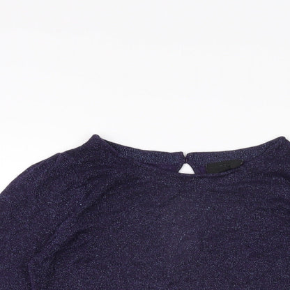 Womens UK Size 10 Topshop Purple Basic T-Shirt