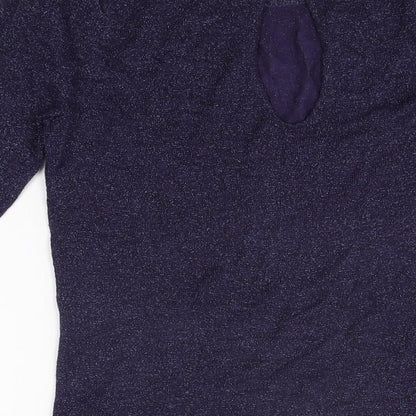 Womens UK Size 10 Topshop Purple Basic T-Shirt