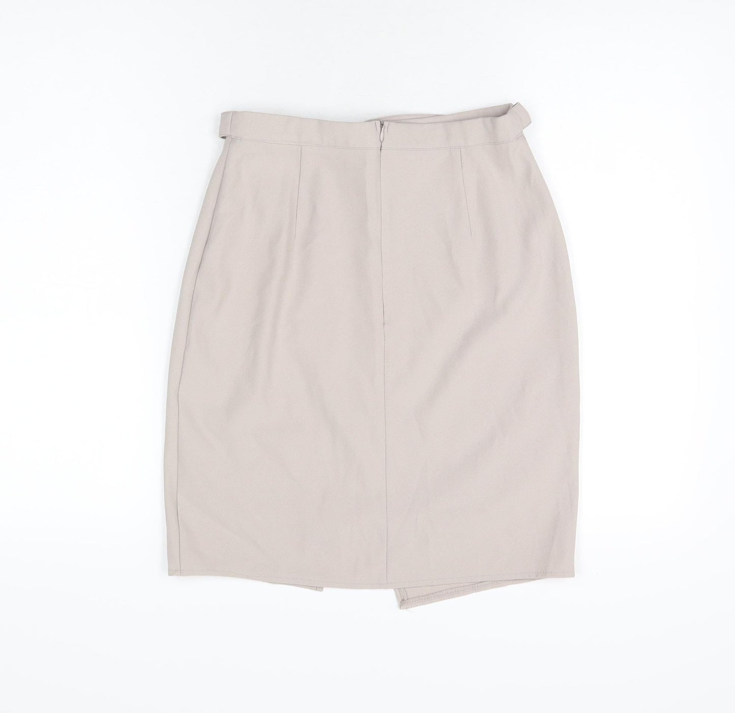 New Look Womens Beige Polyester Straight & Pencil Skirt Size 8 Zip