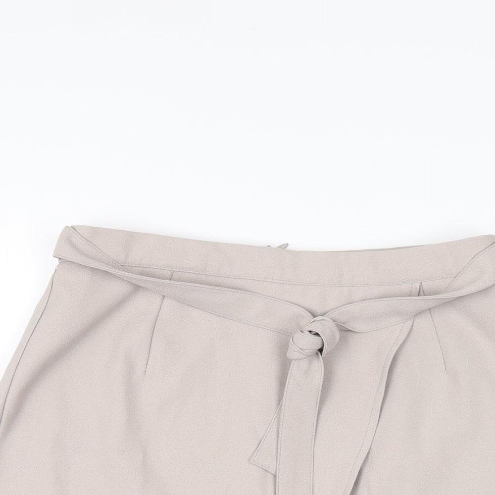 New Look Womens Beige Polyester Straight & Pencil Skirt Size 8 Zip