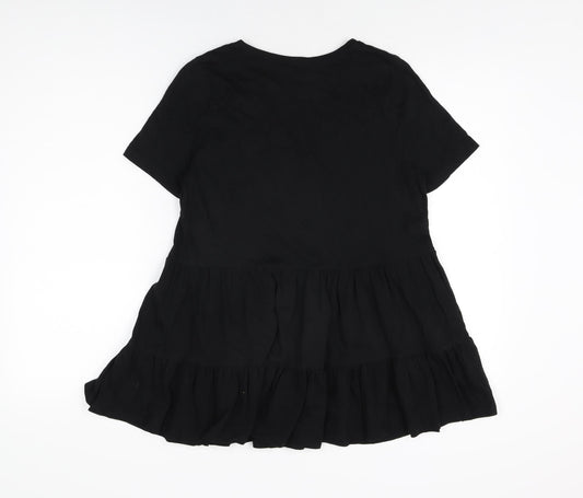 Womens UK Size 10 New Look Black Basic T-Shirt