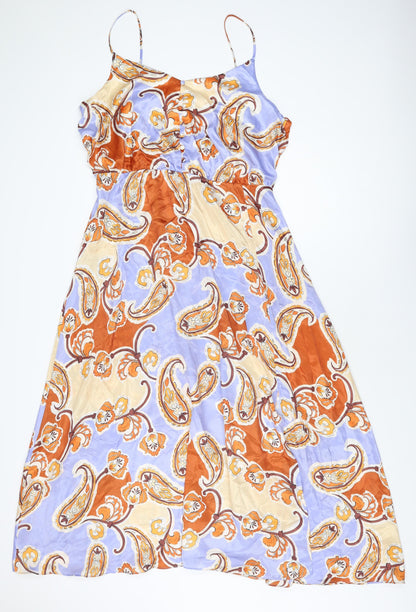 NEXT Womens Multicoloured Paisley Polyester Maxi Size 18 V-Neck Pullover