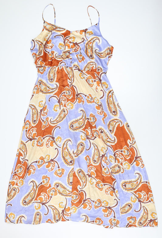 NEXT Womens Multicoloured Paisley Polyester Maxi Size 18 V-Neck Pullover