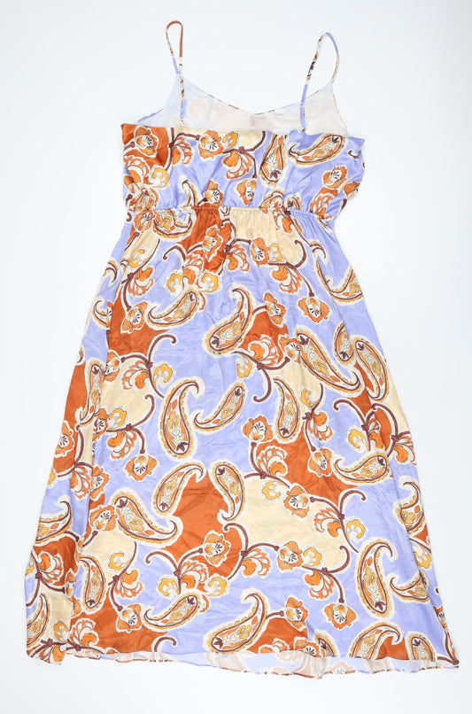 NEXT Womens Multicoloured Paisley Polyester Maxi Size 18 V-Neck Pullover