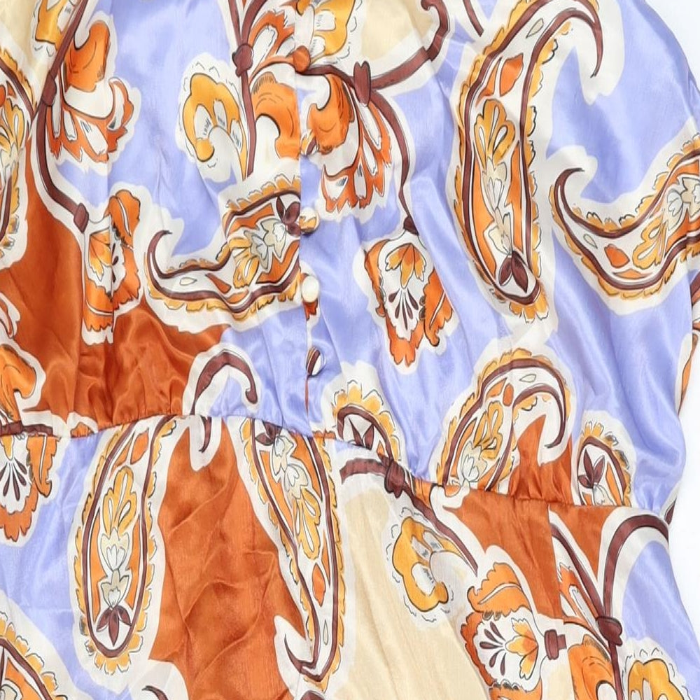 NEXT Womens Multicoloured Paisley Polyester Maxi Size 18 V-Neck Pullover