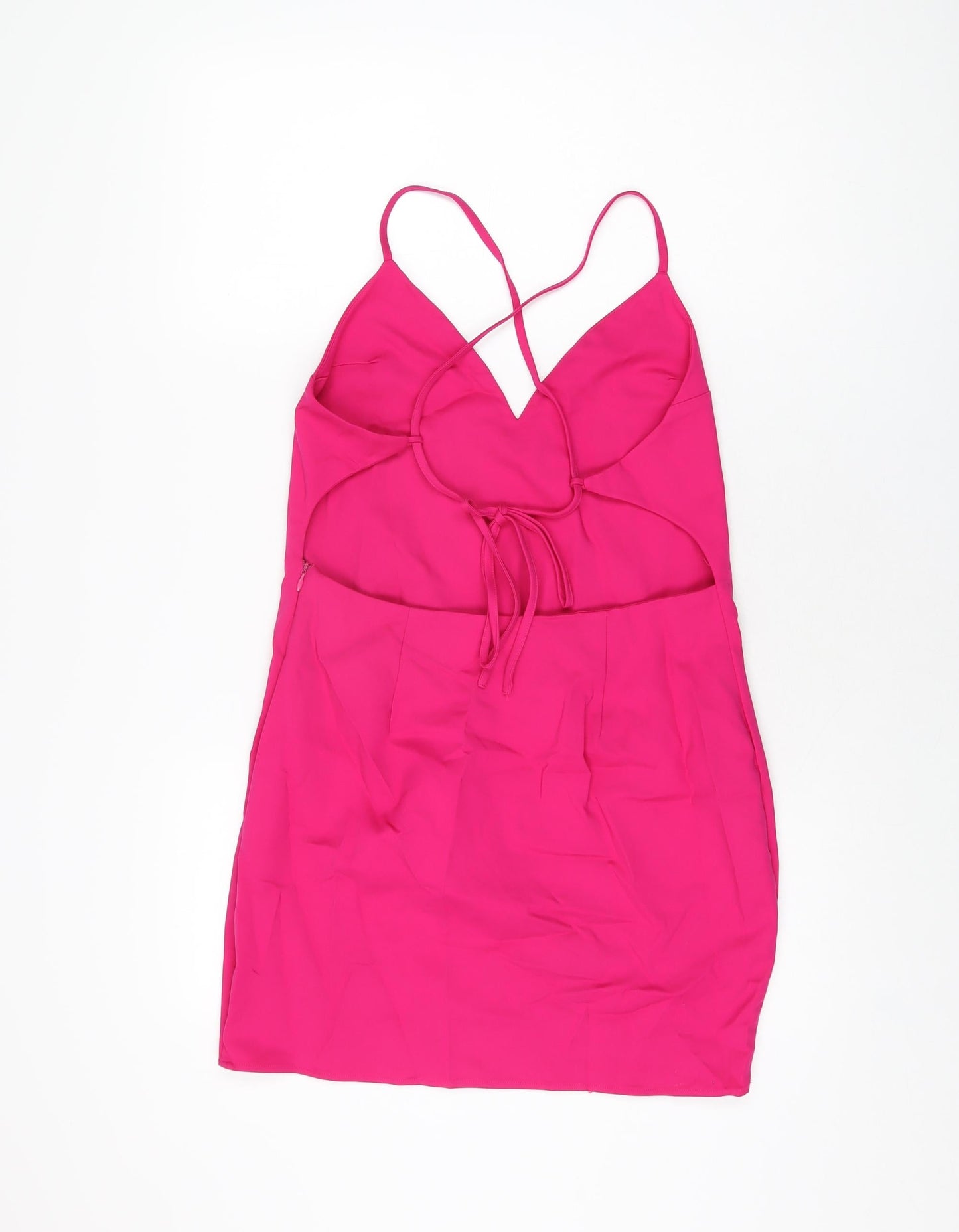 By The Way Womens Pink Cotton Mini Size L V-Neck Zip