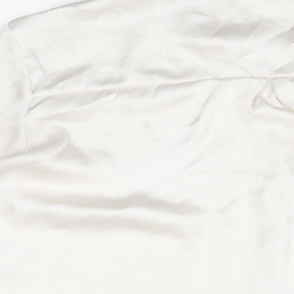 Womens UK Size L Zara Ivory Basic Button-Up