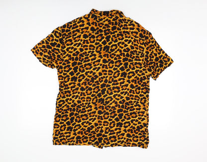 Womens UK Size L Brave Soul Orange Basic Button-Up