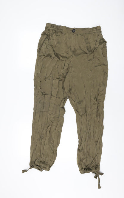 Womens UK Size M Zara Regular Fit  Green Trousers