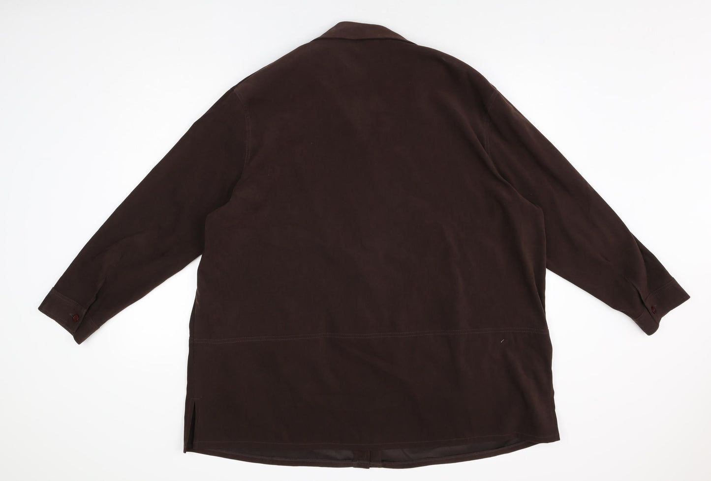Womens UK Size 24 OPUS Brown Basic Button-Up
