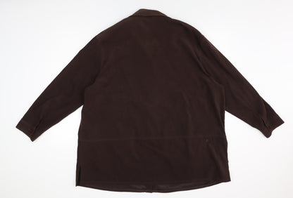 Womens UK Size 24 OPUS Brown Basic Button-Up