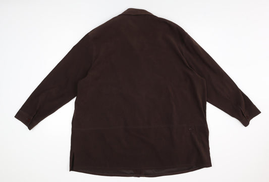 Womens UK Size 24 OPUS Brown Basic Button-Up