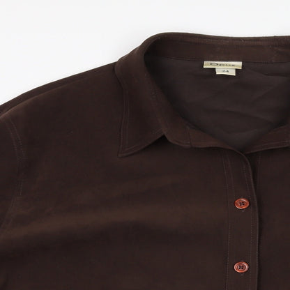 Womens UK Size 24 OPUS Brown Basic Button-Up