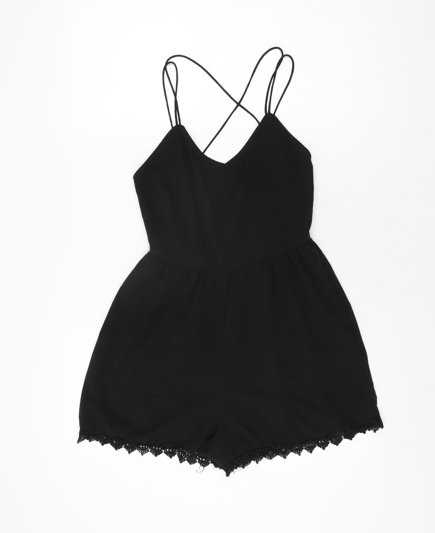 Womens UK Size 4 ASOS One-Piece Black Playsuit