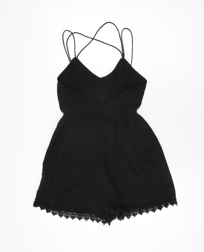 Womens UK Size 4 ASOS One-Piece Black Playsuit