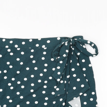 ASOS Womens Green Polka Dot Viscose Mini Skirt Size 12