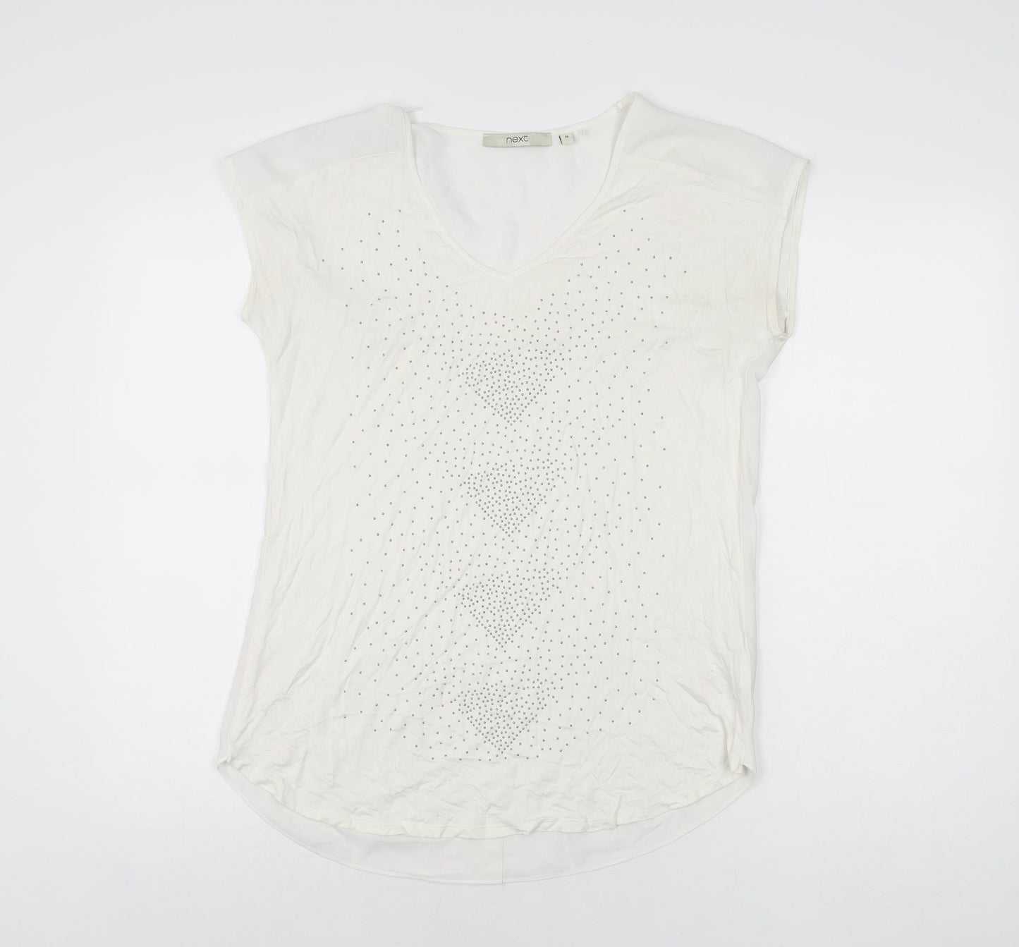 Womens UK Size 10 NEXT White Basic T-Shirt