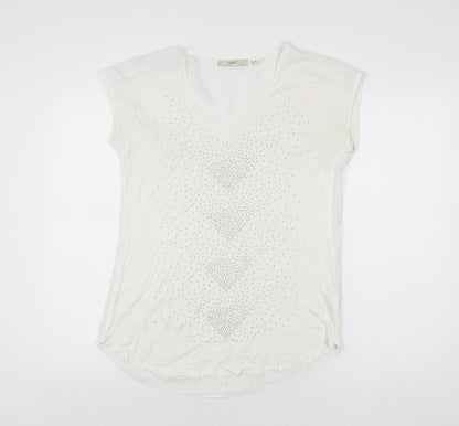 Womens UK Size 10 NEXT White Basic T-Shirt