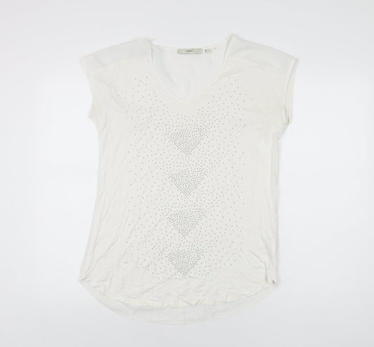 Womens UK Size 10 NEXT White Basic T-Shirt