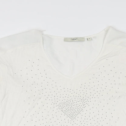 Womens UK Size 10 NEXT White Basic T-Shirt