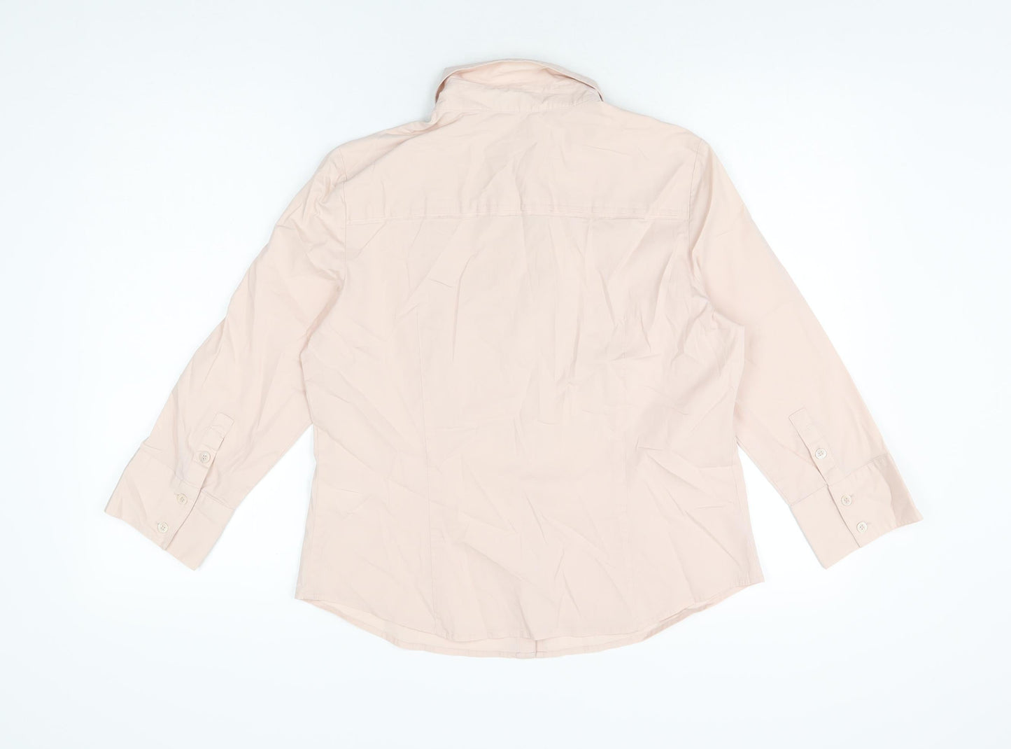 Womens UK Size 14 Linea Pink Basic Button-Up