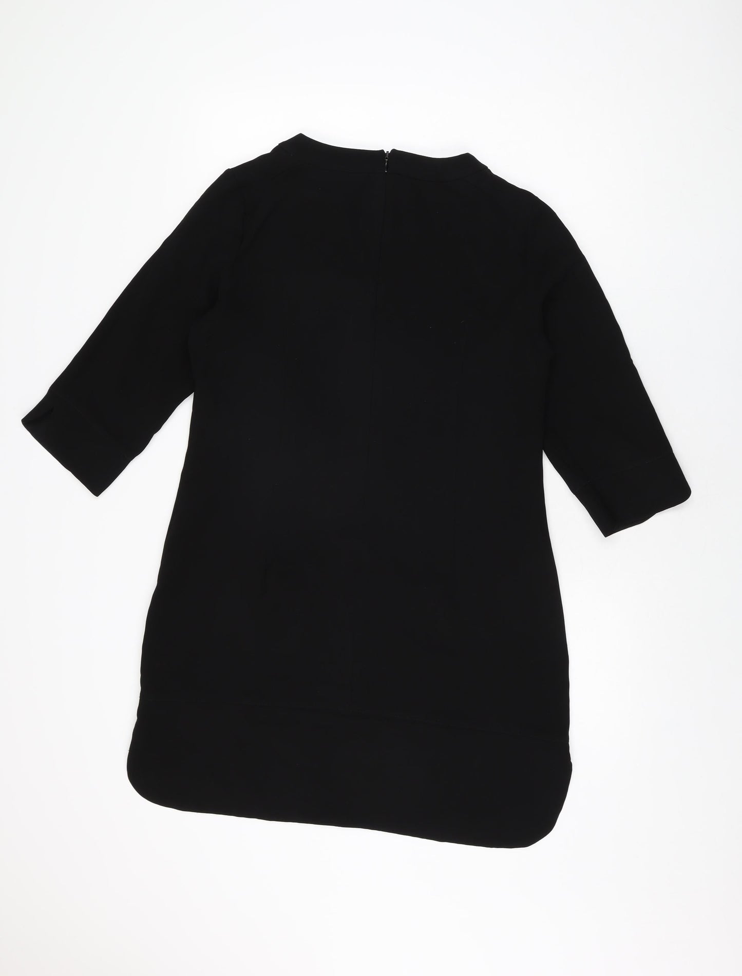 Limited Collection Womens Black Polyester Shift Size 14 Round Neck Zip