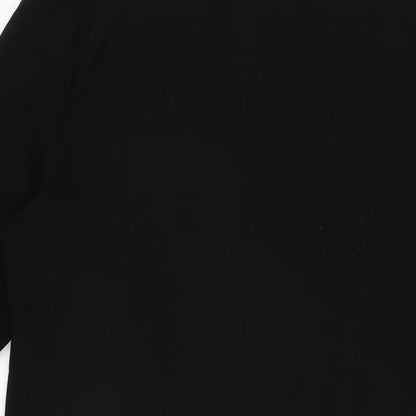 Limited Collection Womens Black Polyester Shift Size 14 Round Neck Zip