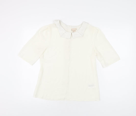 Womens UK Size 8 H&M Ivory Basic Blouse